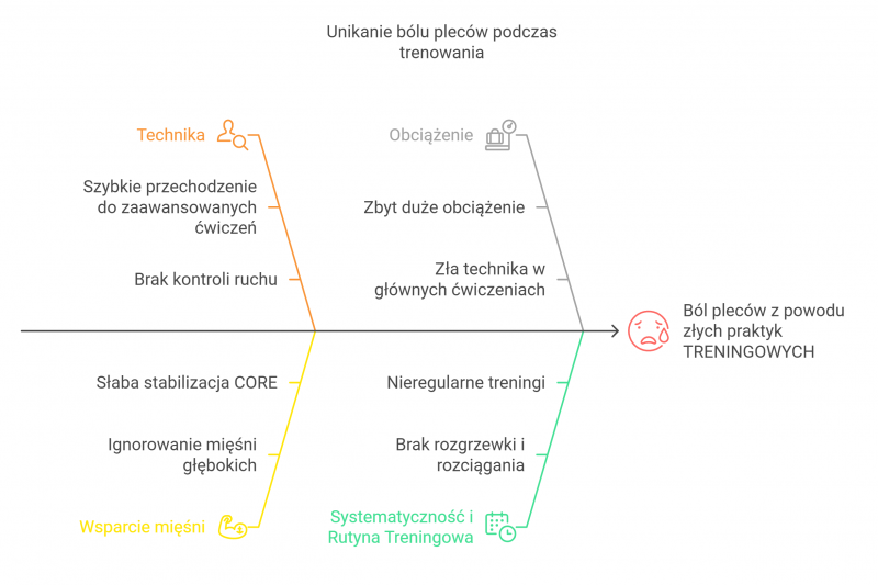 Unikanie bólu pleców podczas treningów